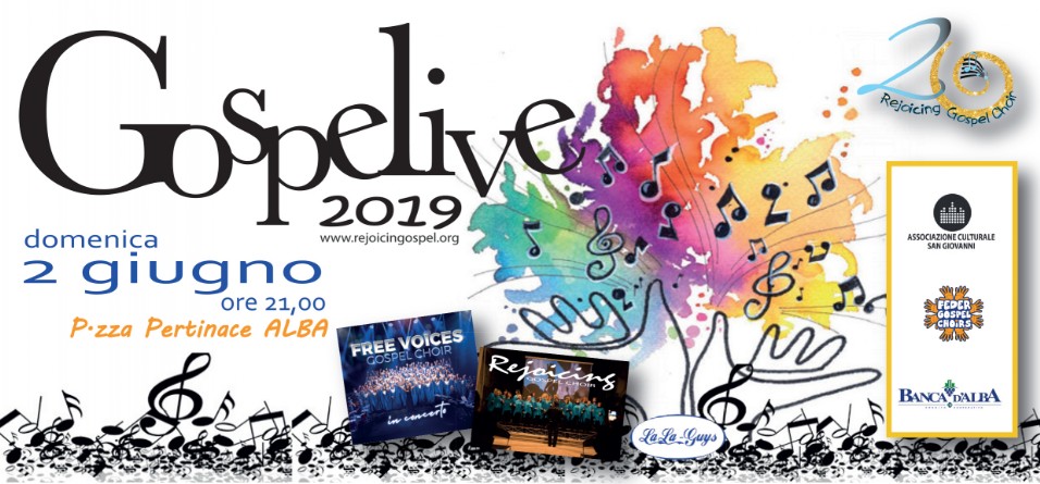 immagine del flyer pubblicitario del Gospel Live 2019